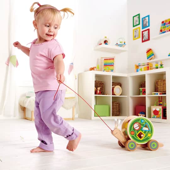 Hape Walk-A-Long Snail Wooden Toddler Pull Toy